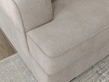 High Profile Taupe Chenille Sofa close side detail