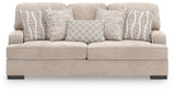 High Profile Taupe Chenille Sofa detail view