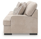 High Profile Taupe Chenille Sofa alternative side view