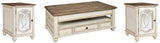 Realyn White/Brown Coffee Table with 2 End Tables — product image 2