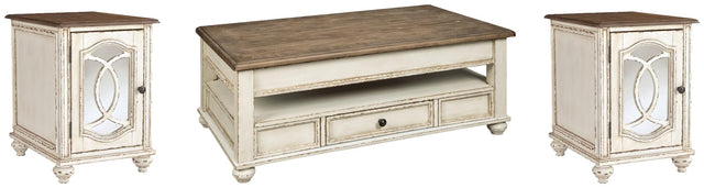 Realyn White/Brown Coffee Table with 2 End Tables — product image 2