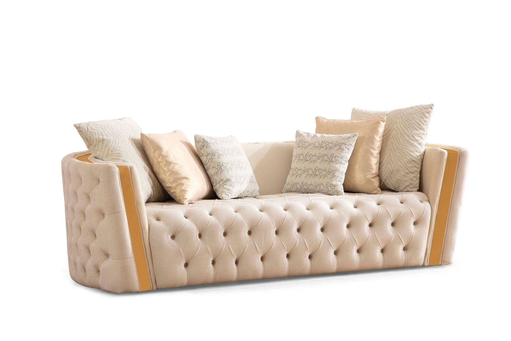 Full view of sofa and loveseat together