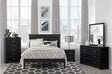 Seabright Black Faux Leather Upholstered Bed main view