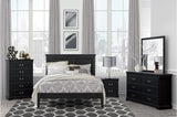 Seabright Black Faux Leather Upholstered Bed main view