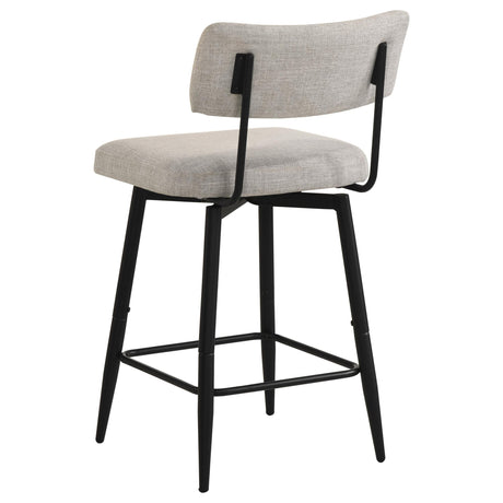 Levine Cream Fabric Upholstered Swivel Counter Chair Set of 2 — product image 6