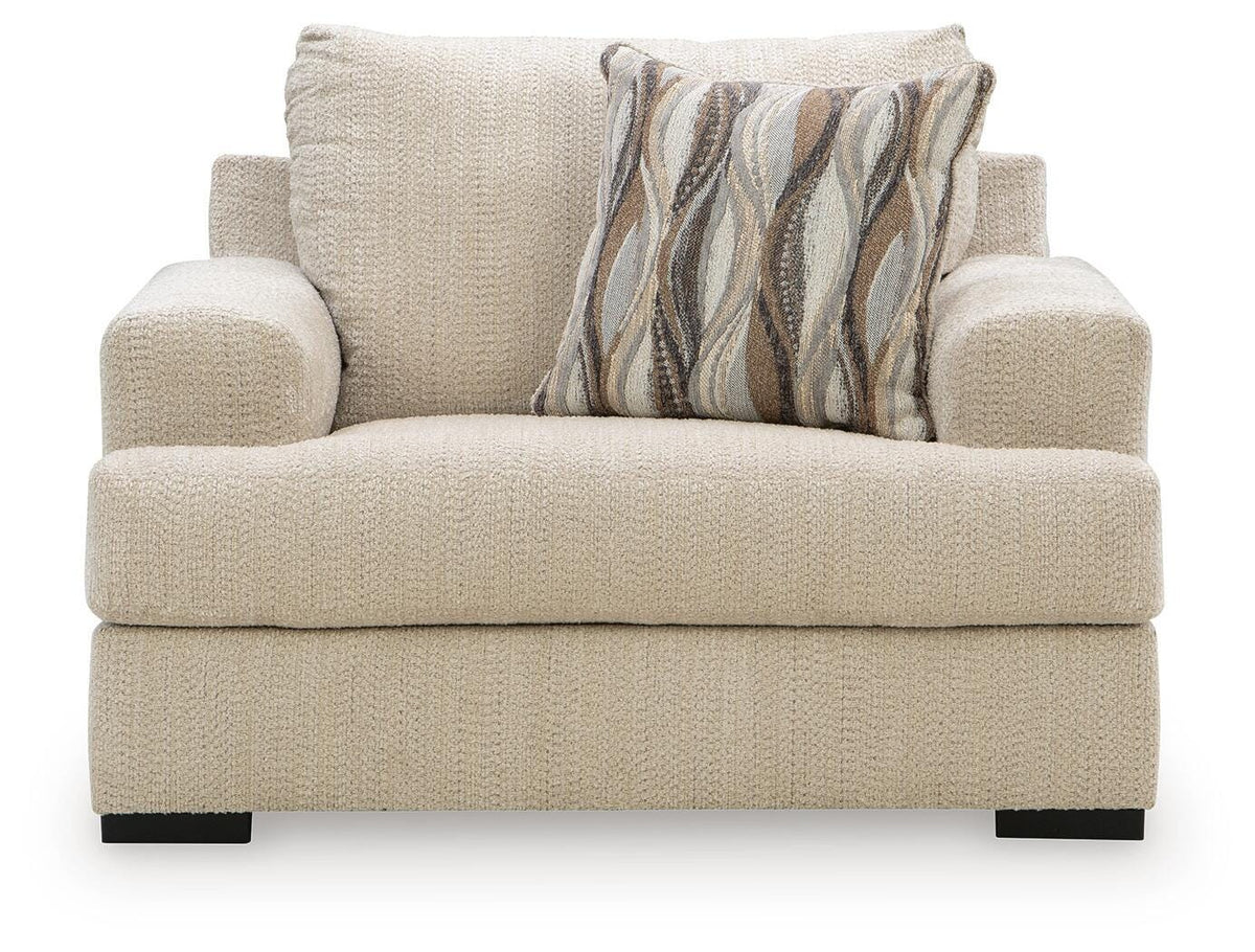 Lofwood Oatmeal Chenille Oversized Chair — front view