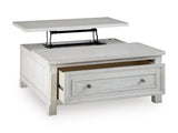 Antique White Lift-Top Coffee Table with Drawer and Hidden Storage — product image 4