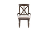 Cardano Charcoal Traditional Solid Wood And Veneers Fabric Upholstery Seat Round Dining Room Set - Ella Furniture