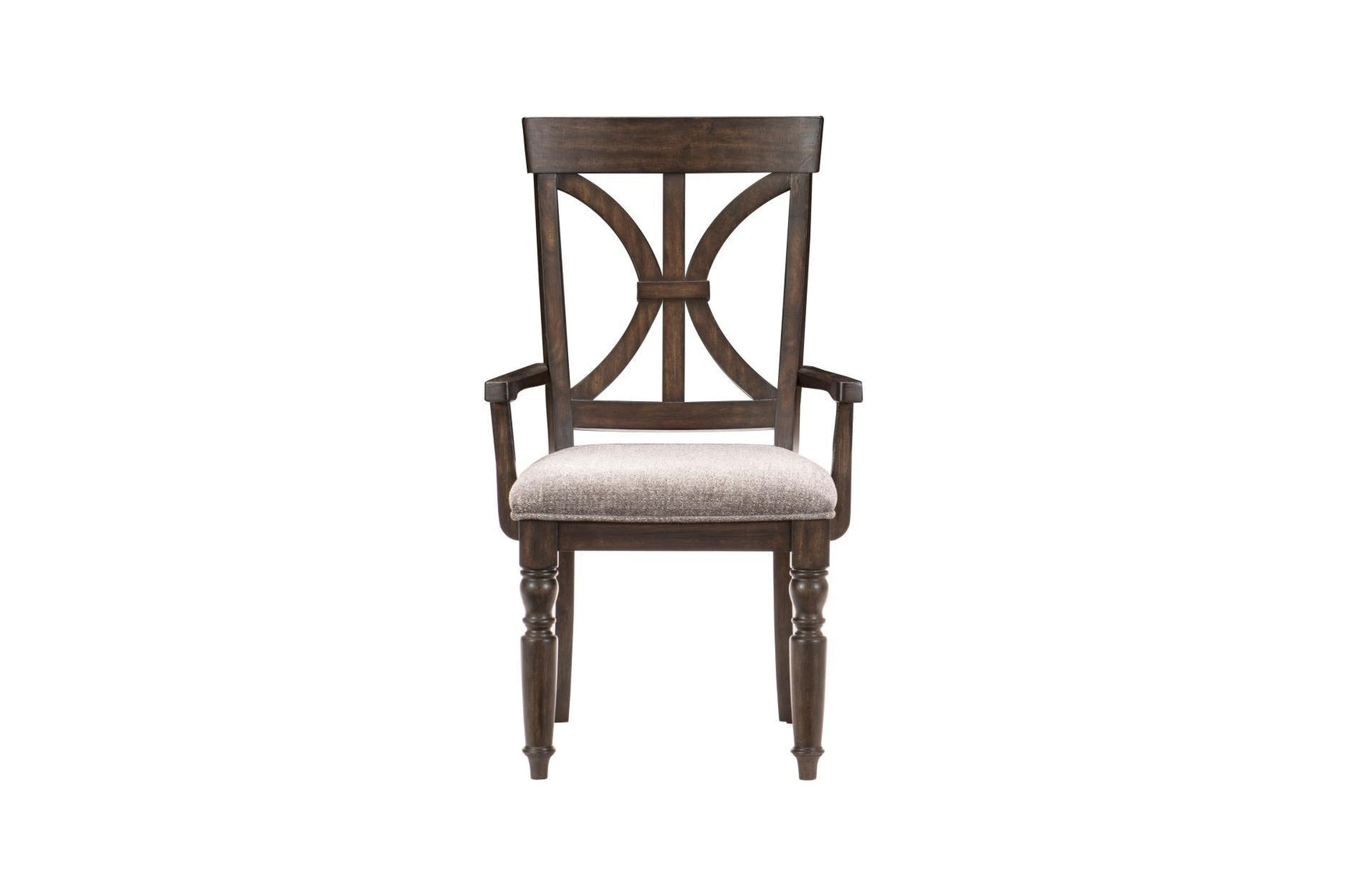 Cardano Charcoal Traditional Solid Wood And Veneers Fabric Upholstery Seat Round Dining Room Set - Ella Furniture