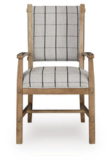 Ridgester Light Brown Next-Gen Nuvella™ Dining Arm Chair — front view