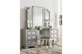 Avondale Silver Modern Contemporary Wood Polyurethane Upholstered Tufted Panel Bedroom Set - Ella Furniture