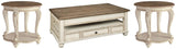 Realyn White/Brown Coffee Table with 2 End Tables — product image 2