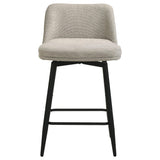 Mellor Slate Brown Fabric Upholstered Swivel Counter Chair Set of 2 — product image 3