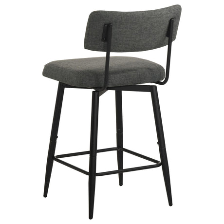 Levine Grey Fabric Upholstered Swivel Counter Chair Set of 2 — product image 6