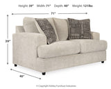 Soletren Stone Sofa, Loveseat and Chair Set — dimension illustration