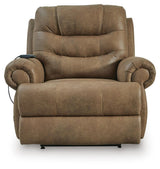 Revived and Restored Earth Faux Leather Power Lift Recliner — front view