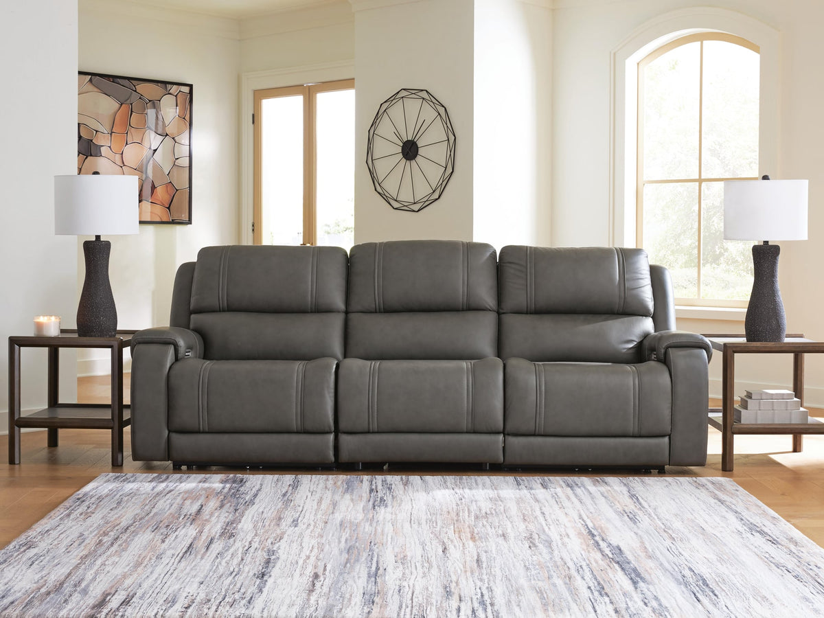 5Z - Pittson Anchor Leather 3-Piece Power Sectional Reclining Sofa - image 1