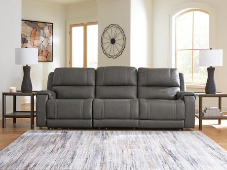 5Z - Pittson Anchor Leather 3-Piece Power Sectional Reclining Sofa - image 1