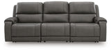 5Z - Pittson Anchor Leather 3-Piece Power Sectional Reclining Sofa - image 2