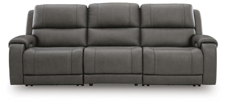5Z - Pittson Anchor Leather 3-Piece Power Sectional Reclining Sofa - image 2