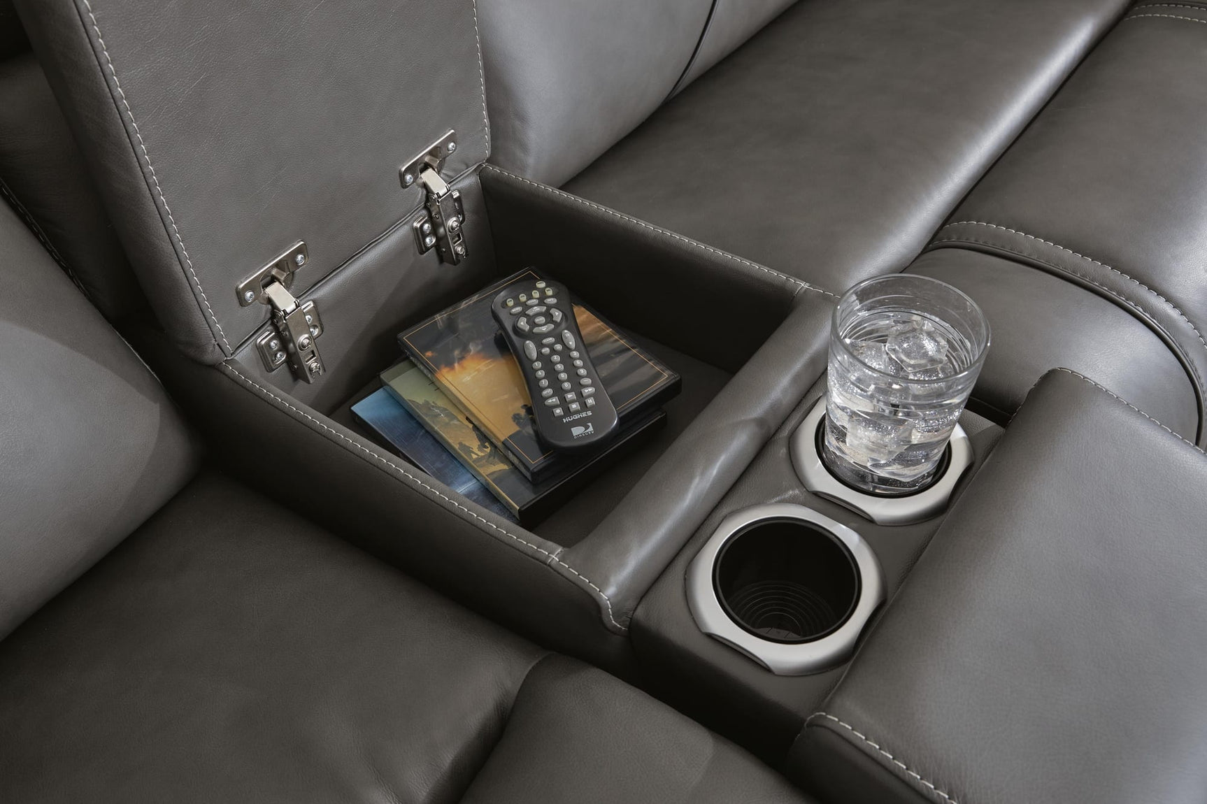 5Z - Pittson Anchor Leather 7-Piece Power Reclining Sectional detail view
