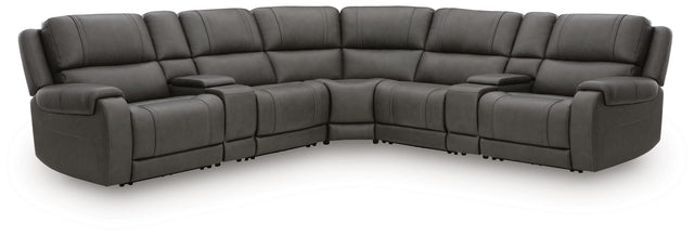 5Z - Pittson Anchor Leather 7-Piece Power Reclining Sectional view 4