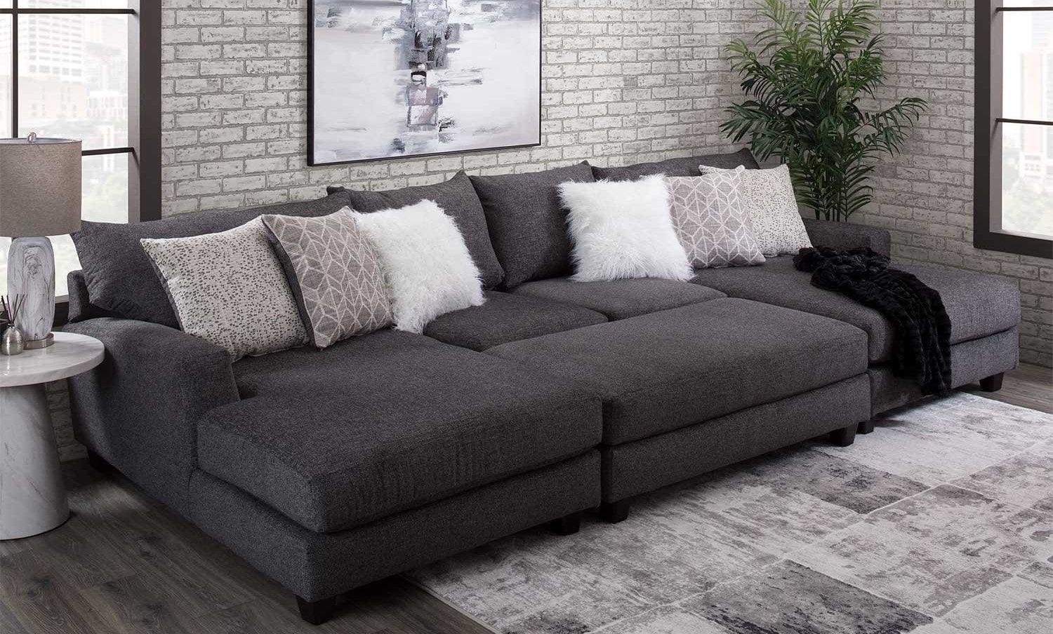 Flas Gray Sectional sofa upholstery close-up