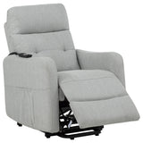 Detail of the side pocket on the recliner chair