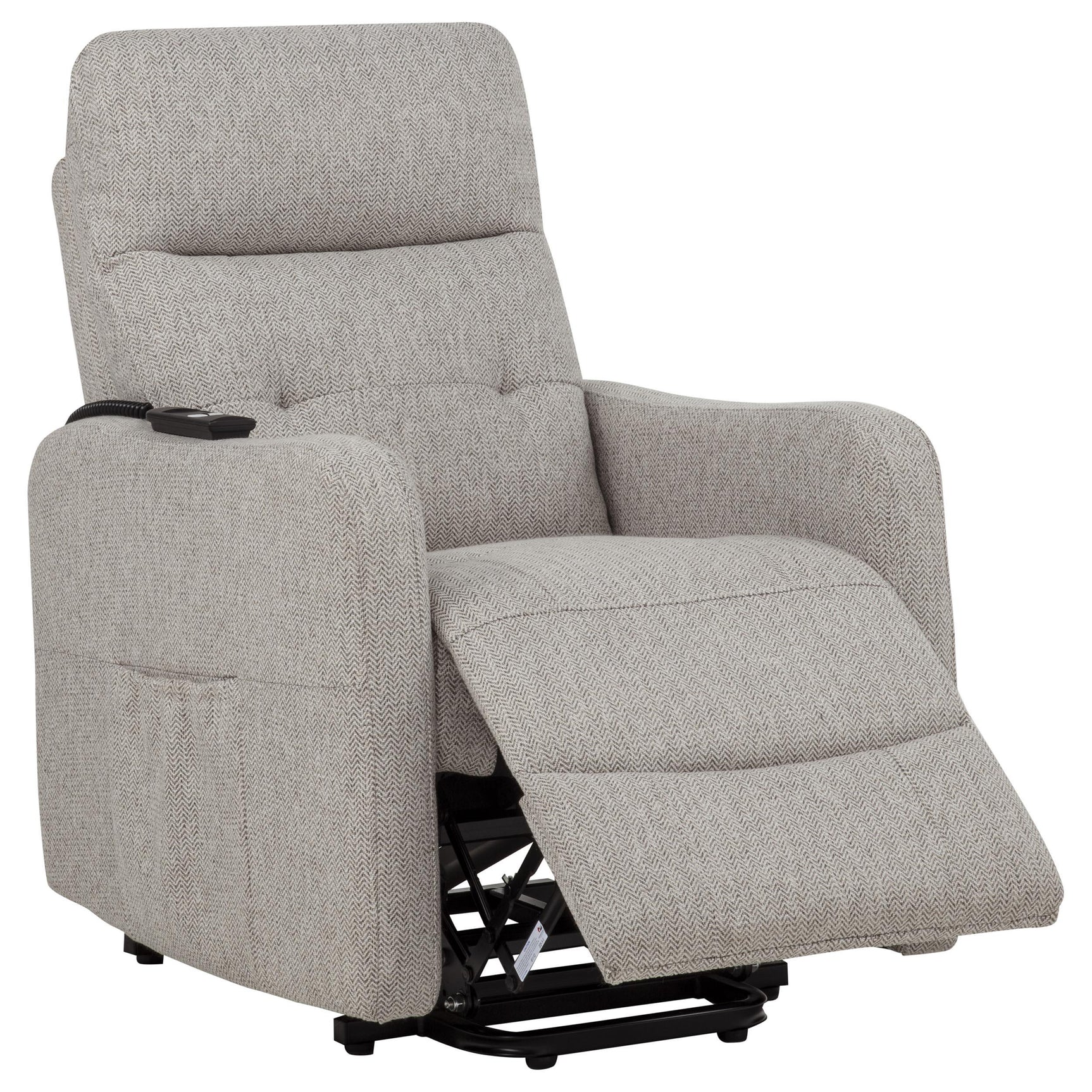 Dayes Recliner armrest detail with fabric texture