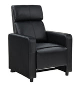 Toohey Black Leatherette Recliner back view