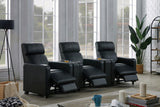 Toohey Black Leatherette Recliner reclining position