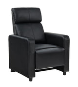 Close-up of tufted backrest and black upholstery