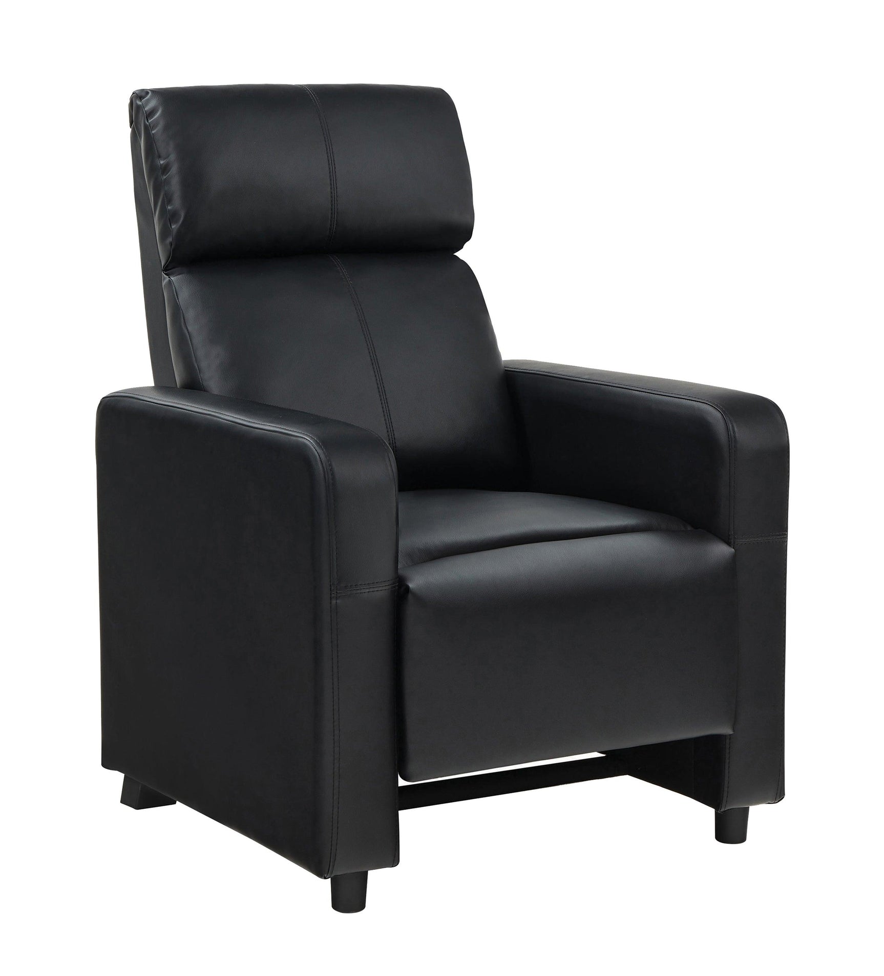Close-up of tufted backrest and black upholstery