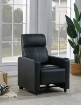 Toohey Black Leatherette Recliner stitching detail