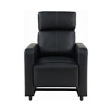 Toohey Black Leatherette Recliner wide armrest