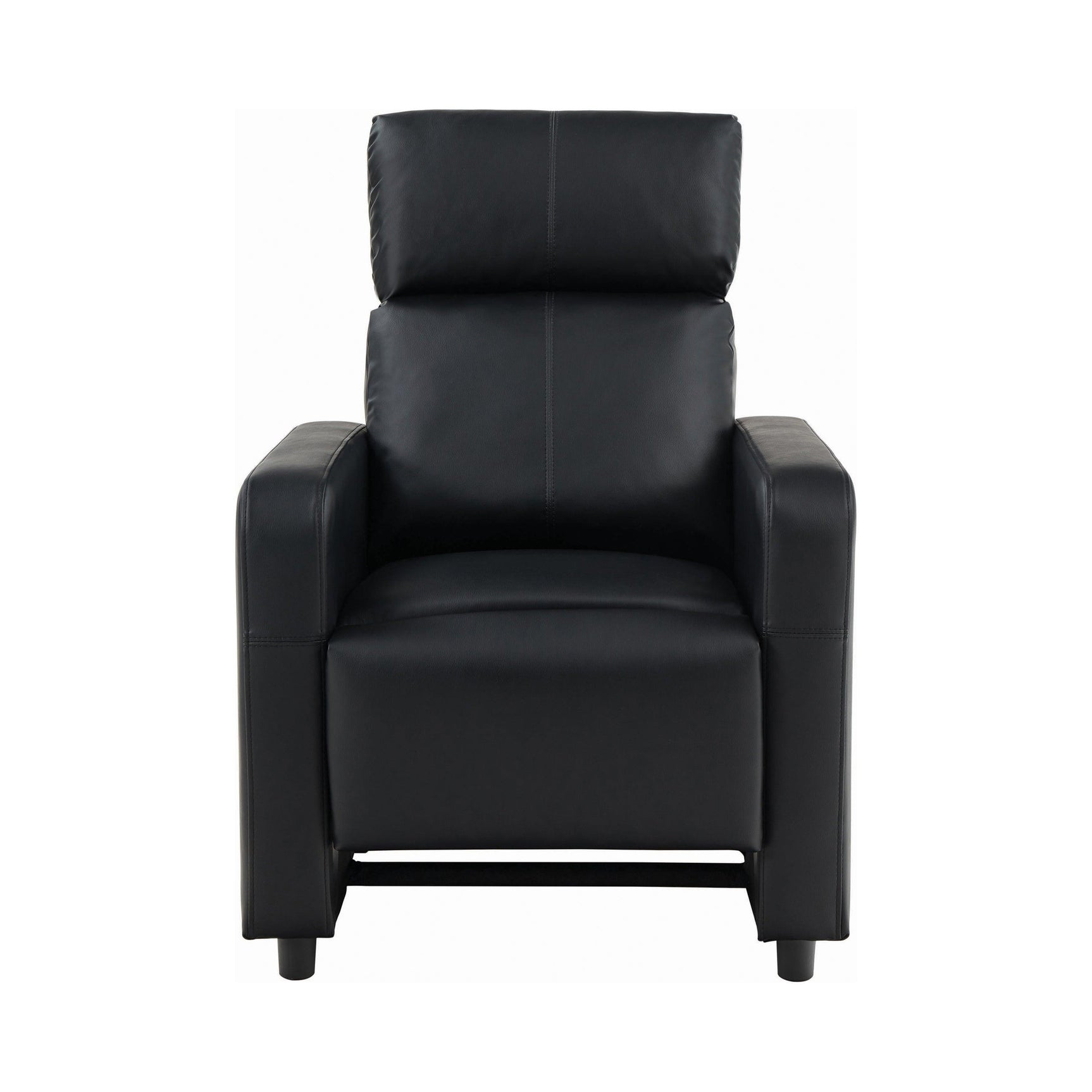 Toohey Black Leatherette Recliner wide armrest
