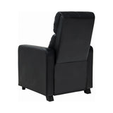 Toohey Black Leatherette Recliner memory foam cushion