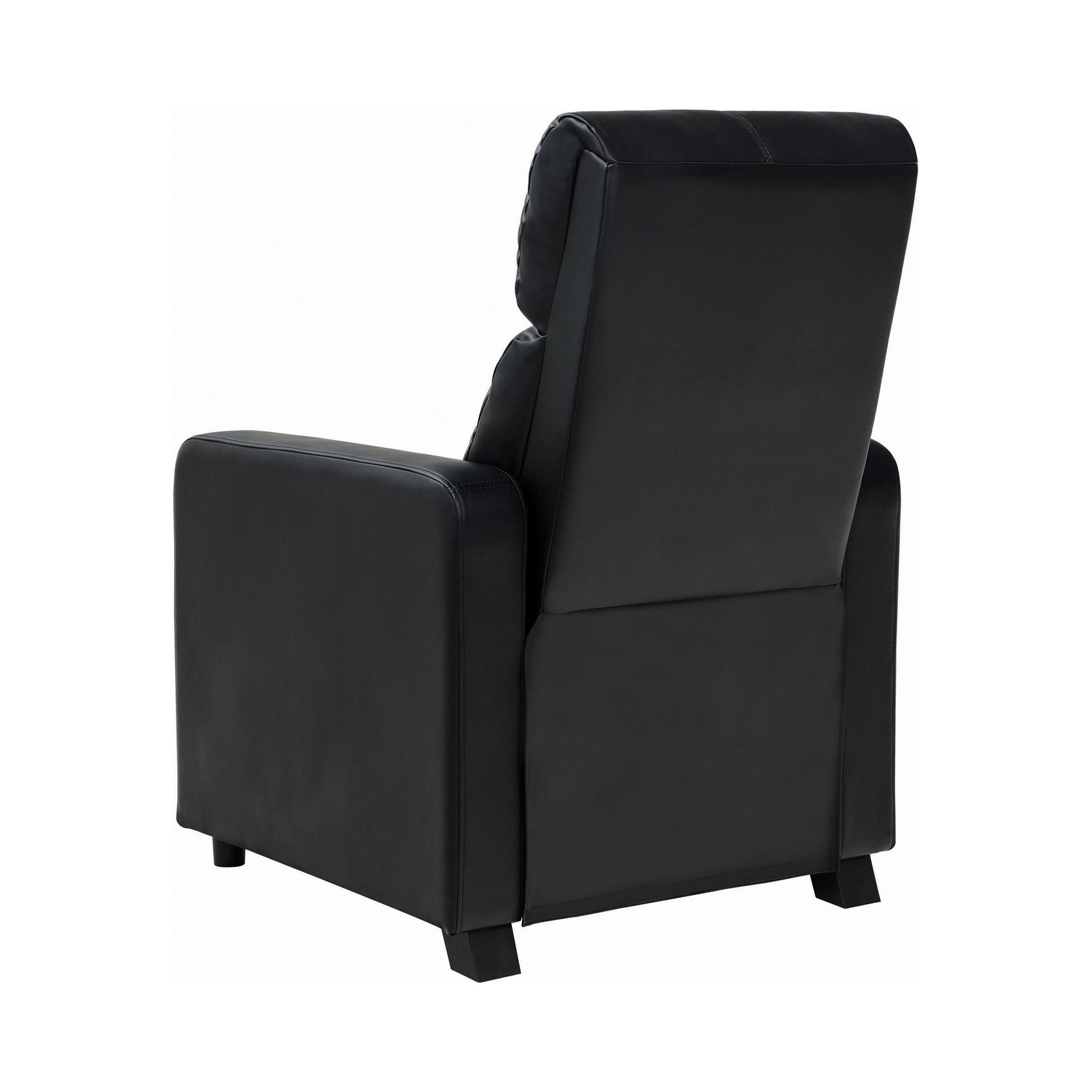 Toohey Black Leatherette Recliner memory foam cushion