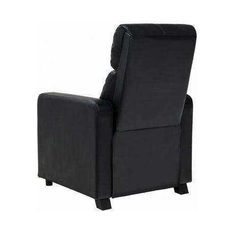 Toohey Black Leatherette Recliner memory foam cushion