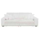 Jacana Ivory Corduroy Upholstered Dual Power Chaise Sofa fabric detail