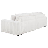 Jacana Ivory Corduroy Upholstered Dual Power Chaise Sofa side angle