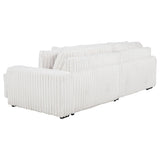 Jacana Ivory Corduroy Upholstered Dual Power Chaise Sofa close-up detail
