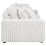Jacana Ivory Corduroy Upholstered Dual Power Chaise Sofa angled front
