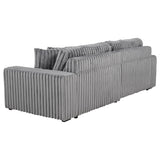 Side perspective showing reclining chaise section