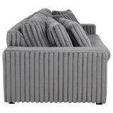 Jacana sofa grey with chaise, front angle