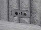 Detailed view of corduroy fabric and armrest