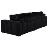Back angle of Jacana Black Corduroy Power Chaise Sofa