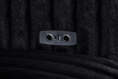 Detail view of chaise footrest on Jacana Power Reclining Sofa