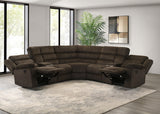 Close-up of Atkinson sectional sofa's tufted cushions