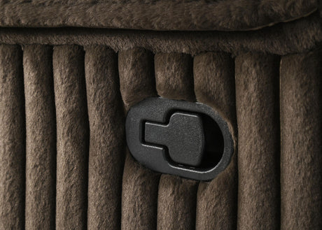 Sectional sofa corner angle showing stitching details